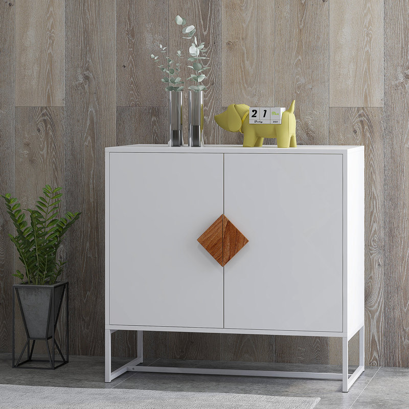 Balliett 31.77" Wide Sideboard Cabinet Kitchen Buffet Kitchen Sideboard Dining Room Buffet, White/Brown