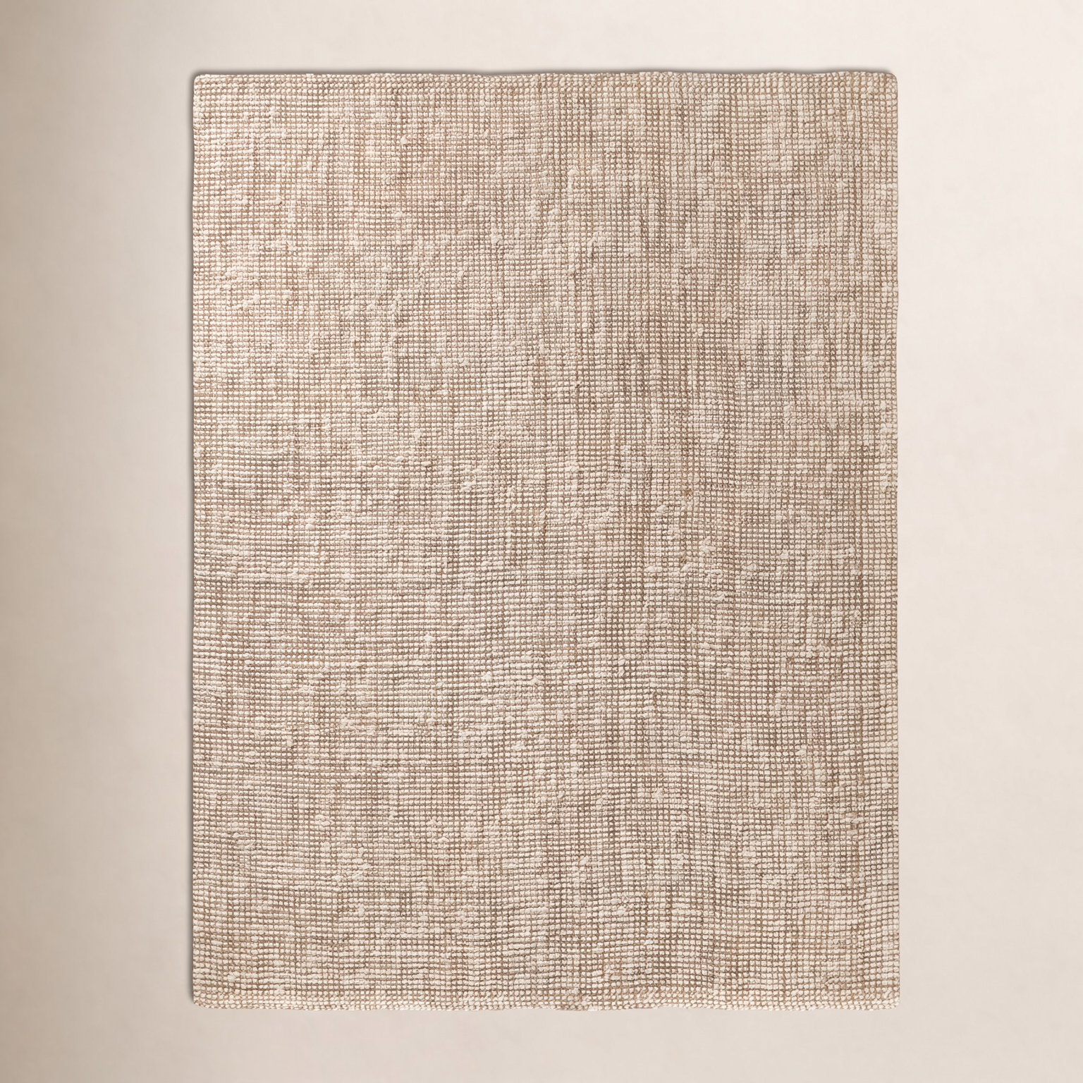 Vesper White Tan Hand-Knotted Jute Rug, Rectangle 2' x 3'