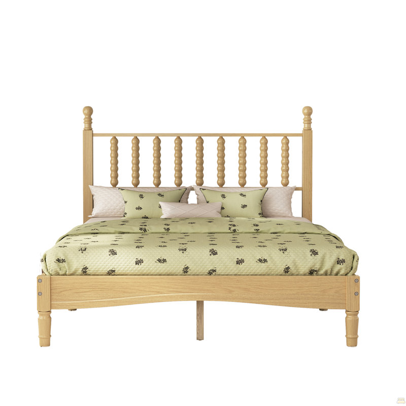 Auriel Solid Wood Standard Bed, Queen, Walnut