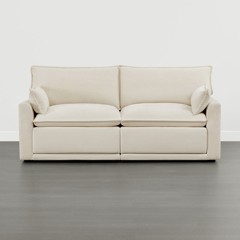 Causeuse moderne surdimensionnée avec coussins 7 couches 78,7 po Cloud, Crème, crème