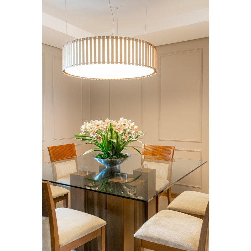 3 - Light Chandelier, 8.58" H x 19.5" W x 19.5" D, Imbuia