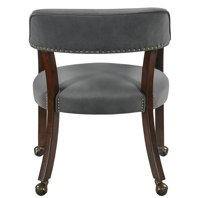 Chaise de salle à manger rembourrée en tissu de style moderne Mid-Century Wexford, Gris, 1