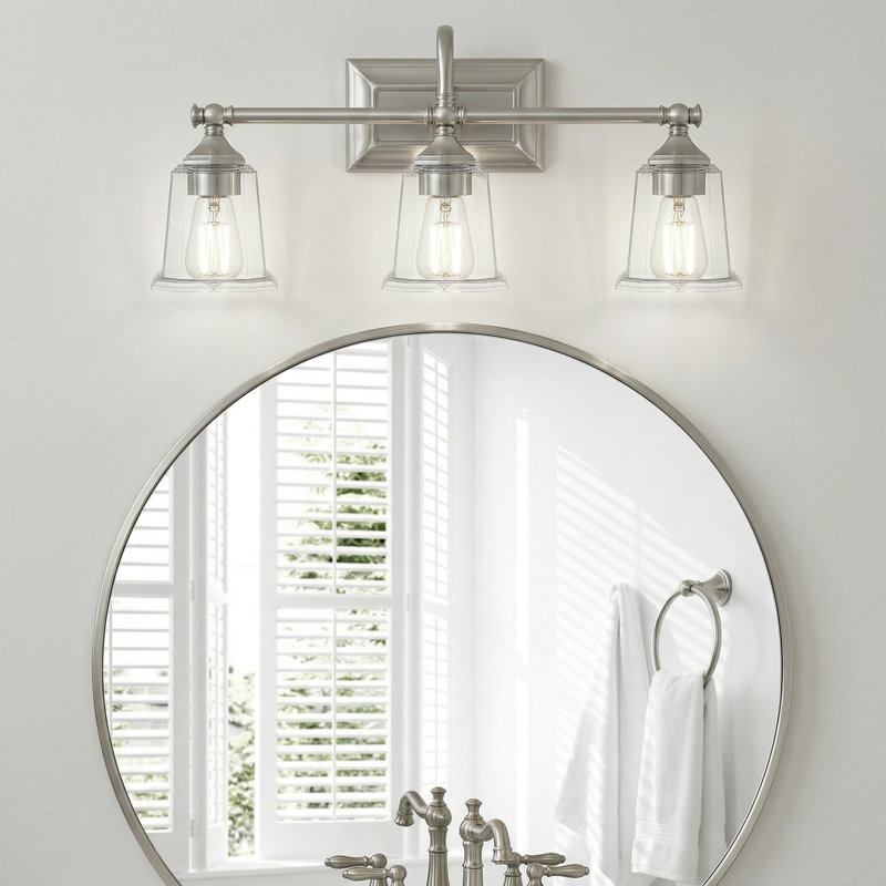 Nicholas 3-Light Brushed Nickel Vanity Light, Brushed Nickel