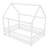 Floor Wooden Bed With House Roof Frame, Fence Guardrails-1345947247-1345947244