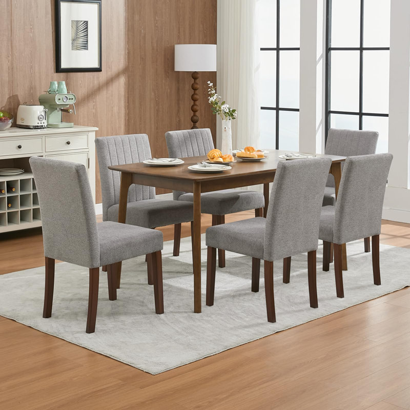 Upholstered Dining Chair, Gray, Gray, 4