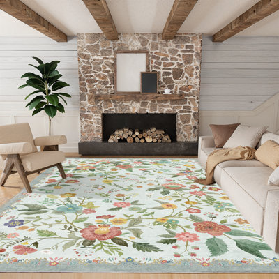 Tapis à motif floral Boho