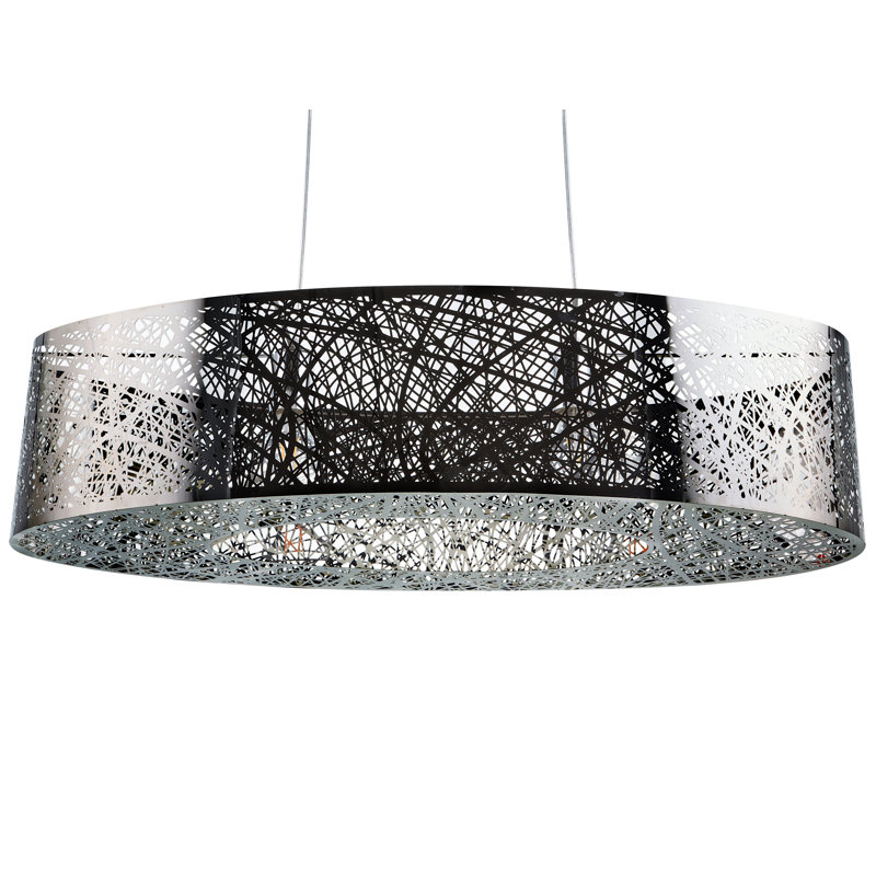 Graford 2 - Light Silver Drum Pendant