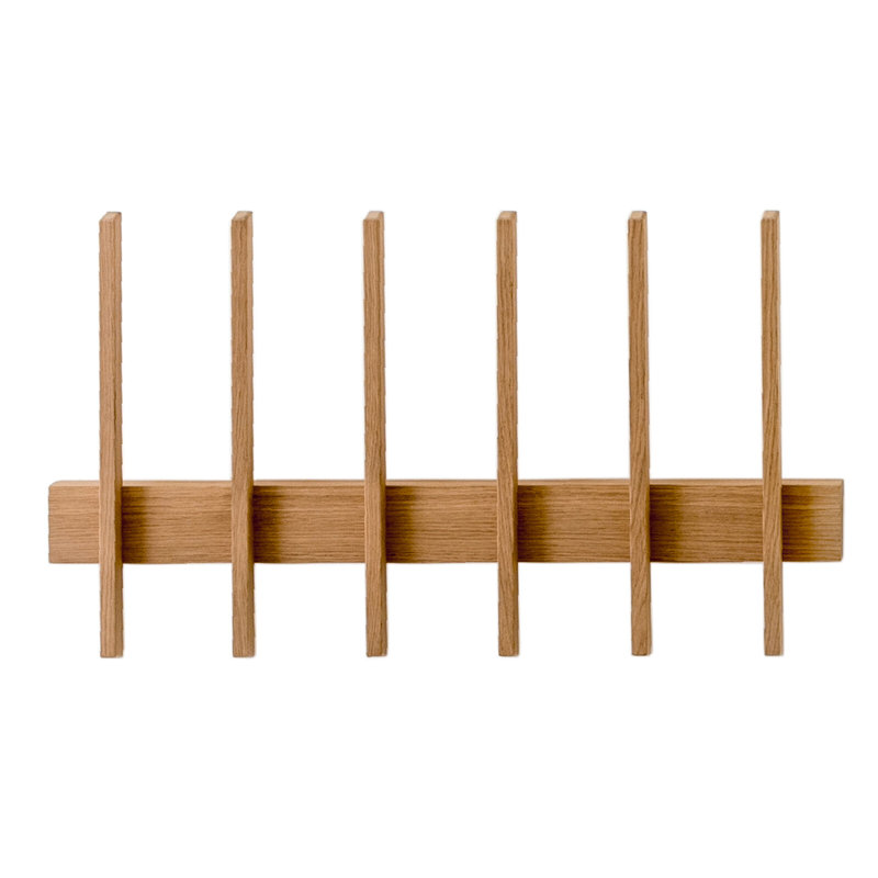 Fin 6 - Hook Wall Mounted Coat Rack, Ash