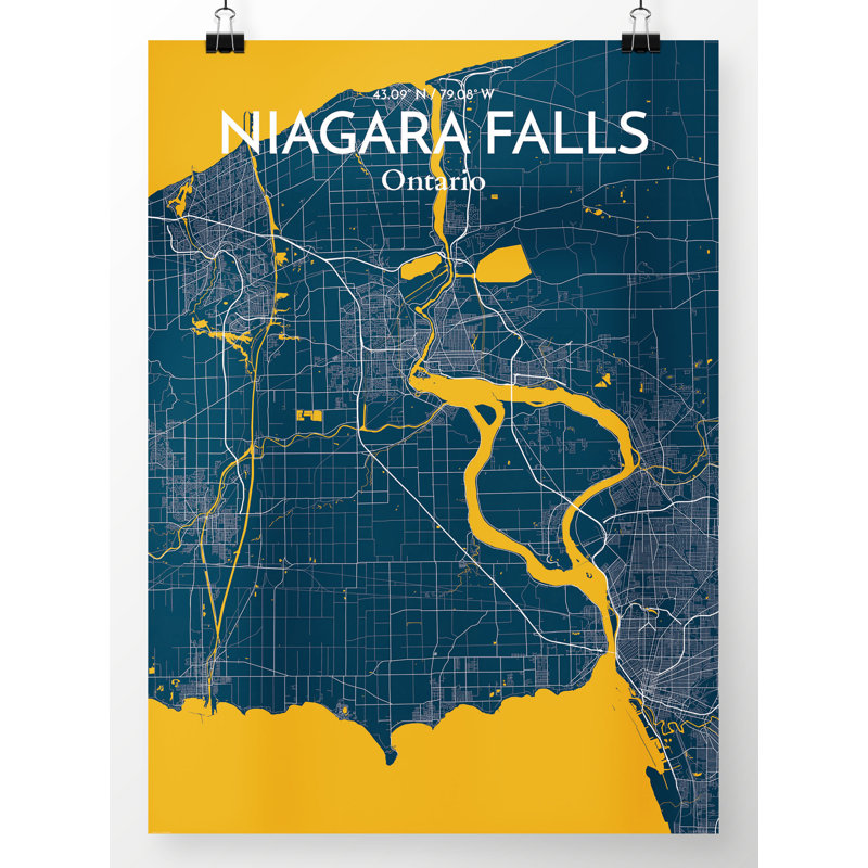 « niagara chute city map », impression, H 17 po x l 11 po