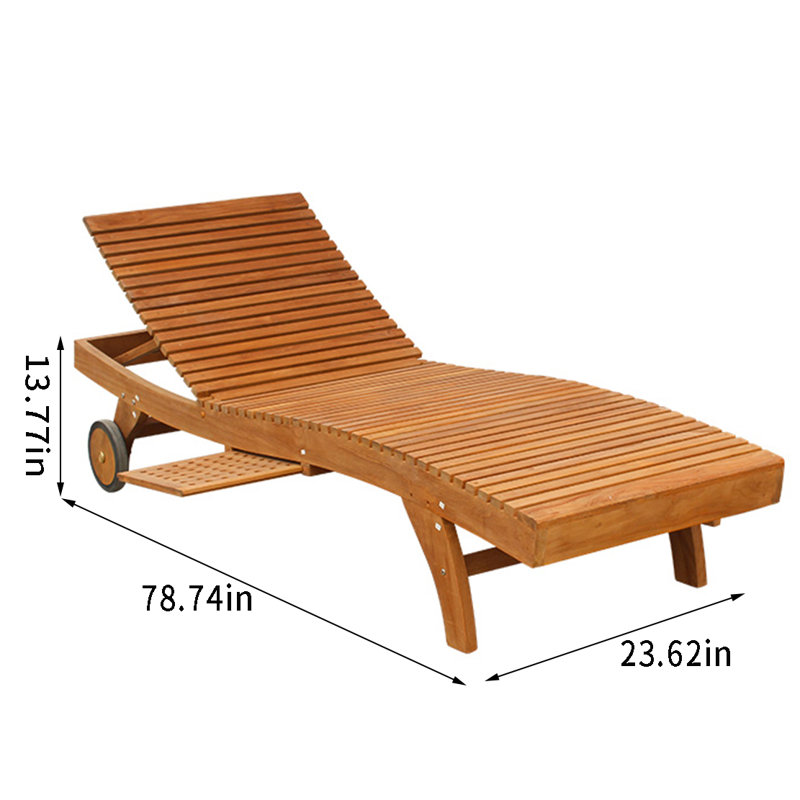 Chaise longue d'extérieur en teck Premium