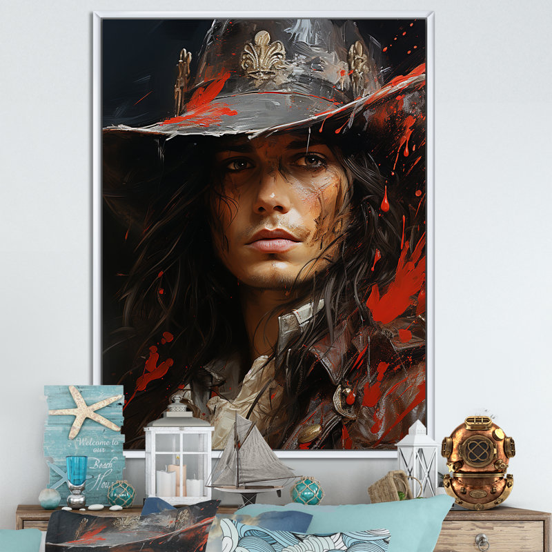 " Buccaneer Rogues Reflections II ", White Floater Framed, 32" H x 16" W x 1" D