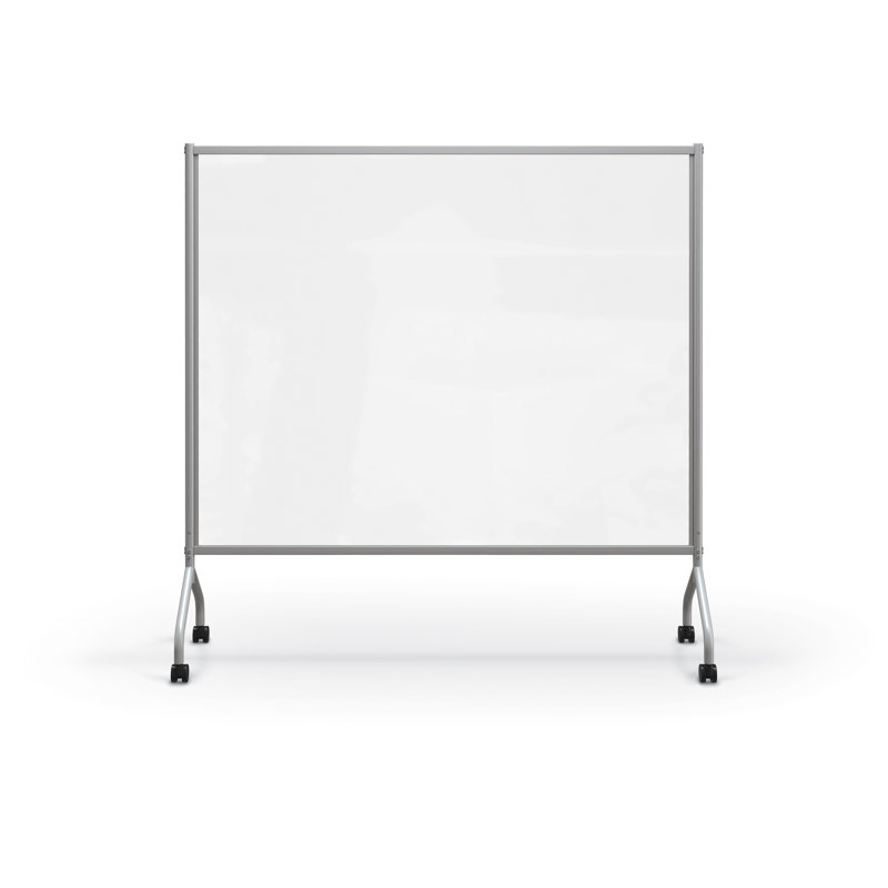 MooreCo Essentials Clear Mobile Dry Erase Board Divider, 54" x 68"