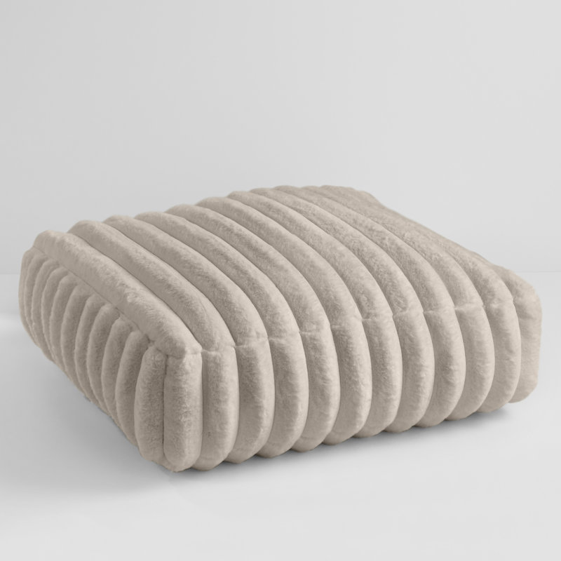  Housse et insert de coussin carré en fausse fourrure, Brun clair