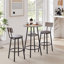 Tabouret de bar rond avec tablette, tabouret rembourré avec dossier-1638165241