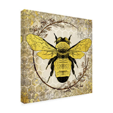 Yellow Honey Bee Wall Sculpture