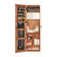 Armoire-penderie pour armoire à bijoux en bois massif avec miroir pleine longueur, 47,5 x 14,3 po, verrouillable au mur avec lumière DEL-118504577