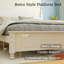Cadre de lit plateforme en bois, lit plateforme de style rétro avec support en lattes de bois,-1837621294-1837621292