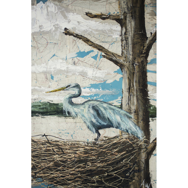 Midway Heron I by Allison Wickey - Wrapped Canvas Print, 76cm H x 51cm W