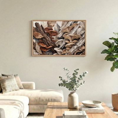 Ensemble de 1 tableau sur toile Forêt de champignons