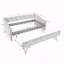Lit de jour simple avec lit extensible escamotable, dossier capitonné, accoudoirs ondulés avec garniture cloutée, chargement USB, beige-1346775173