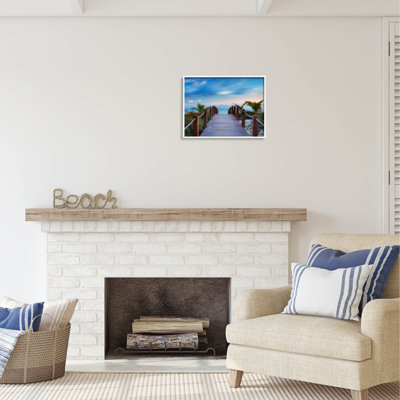 Au-542-Giclee " Tropical Boardwalk Beach Path " by Dennis Frates