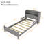 Grey Twin Pine Wood Bed with Bookcase Headboard, LED Motion Sensor Light & Guardrails-354515704-354515707
