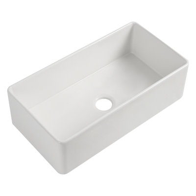Fireclay 36" L X 20" W Farmhouse Kitchen Sink With Grid And Strainer