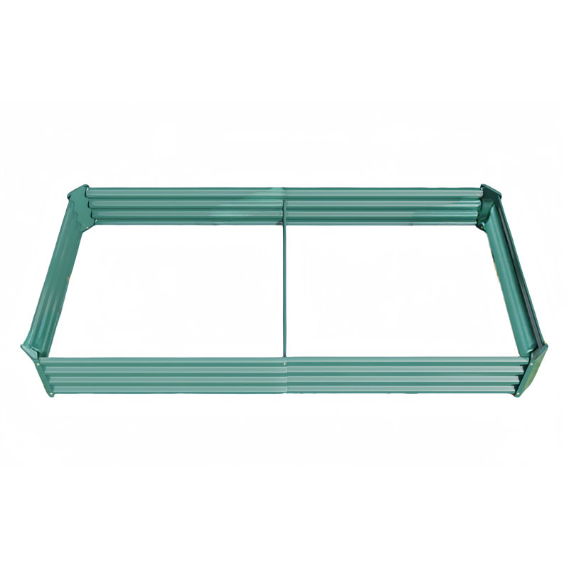 Rectangle Metal Raised Garden Bed (), 11.81" H x 44.69" W x 91.34" D, Green