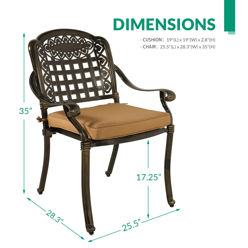 Chaise de patio empilable avec coussin