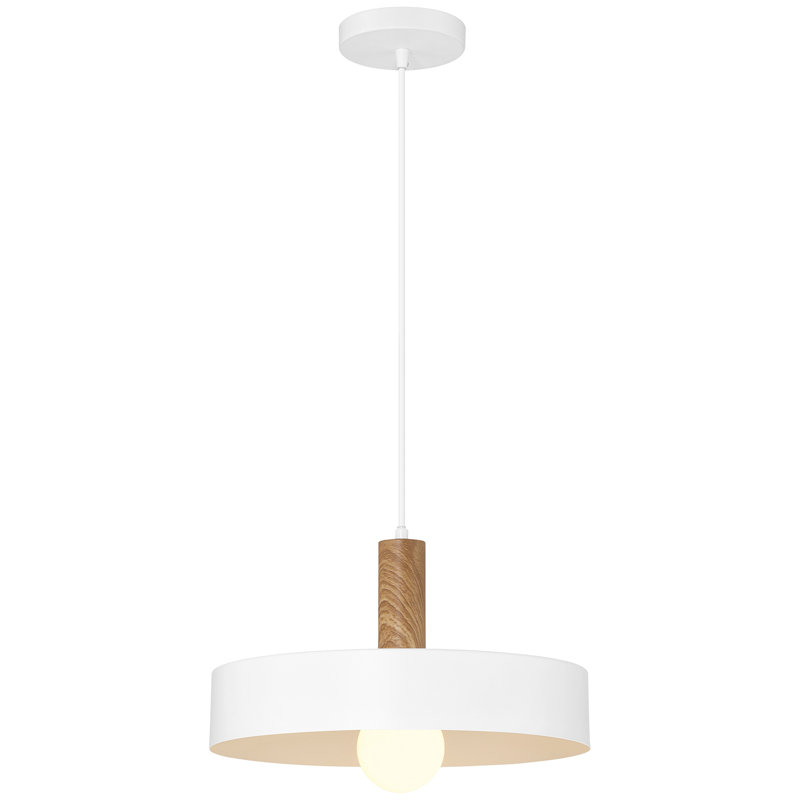 Luminaire suspendu 1 lumière Roree, Blanc, Blanc