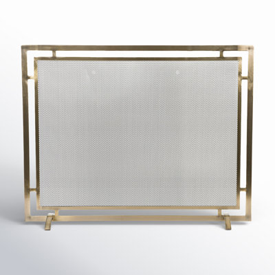 Gatsby Mesh Fireplace Screen - Single Panel, Steel Frame