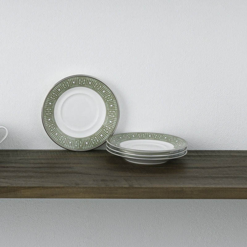 Soucoupes Noritake Infinity, 6 po, Vert / platine
