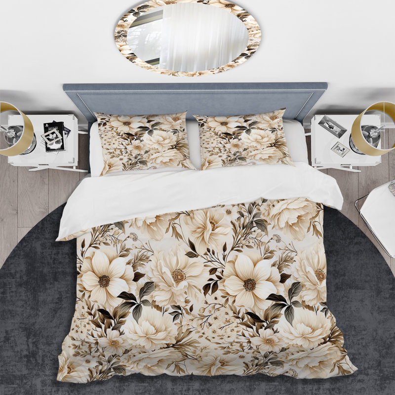 Literie Vintage Florals II, Housse de couette simple + 1 taie décorative stan