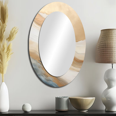 Miroir mural moderne beige et doré