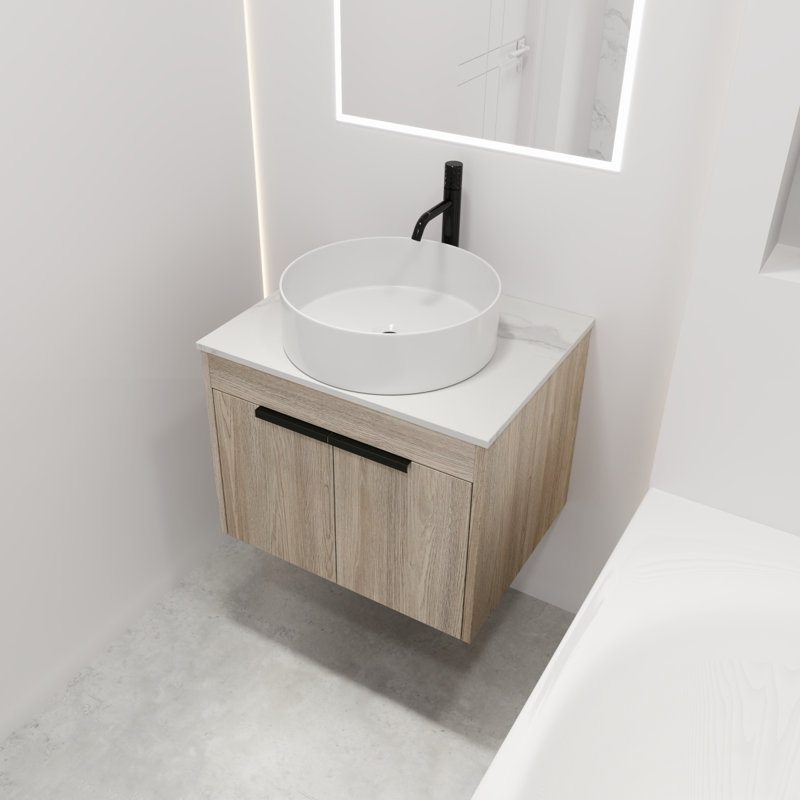 Ensemble de meuble-lavabo 24 po avec lavabo en céramique 24 po Modern Design Float Modern