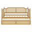 Lit de jour en rotin avec 2 grands tiroirs de rangement, structure en bois durable-255779506