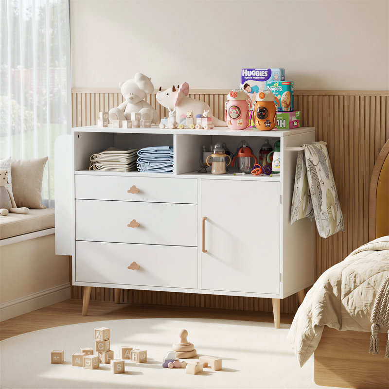 Table à langer pour bébé, commode pour chambre de bébé avec table à langer