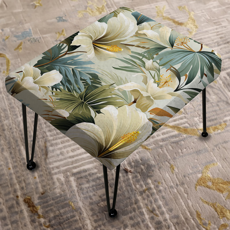 Motif naturel de tranquillité naturelle - repose-pieds rectangulaire tropical