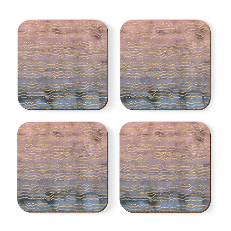 Cork Square 4 Piece Coaster Set