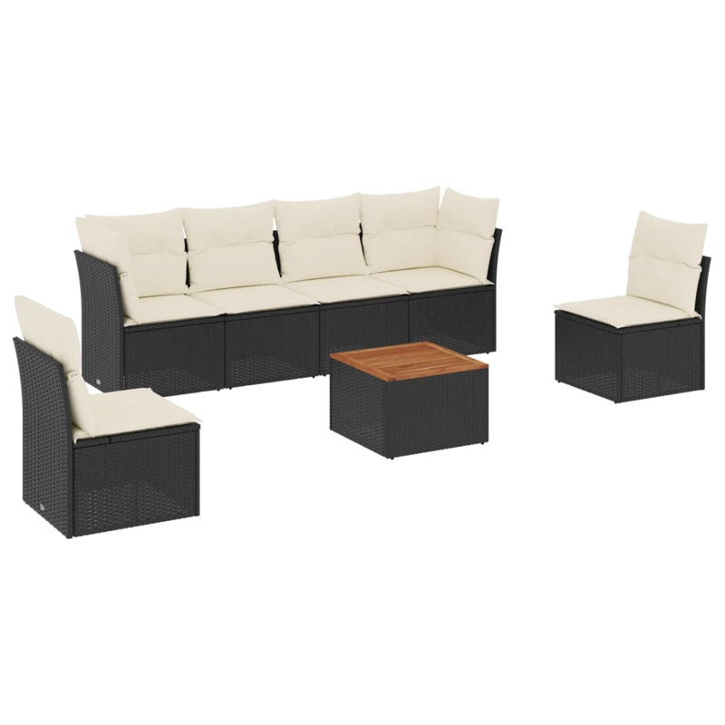 Ensemble de canapé de jardin Vidaxl noir et crème