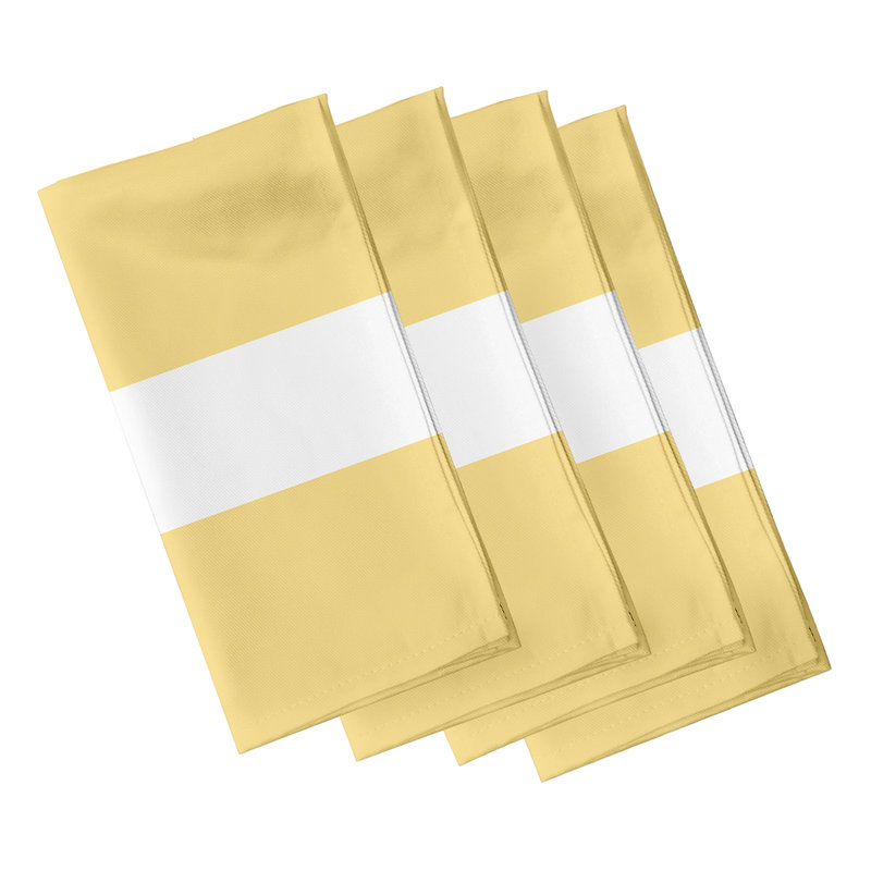 Labannah Polyester Striped Square Napkin, Yellow