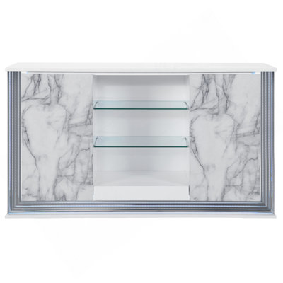 Buffet lune blanche en marbre