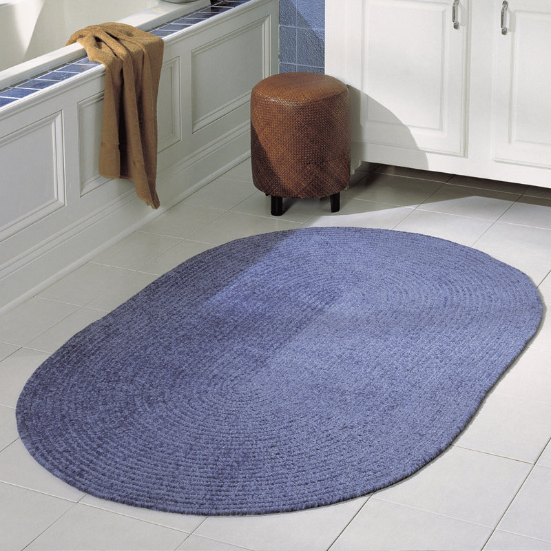 Tapis bleu à motif de pétales Mcclanahan, Ovale 4 pi x 6 pi