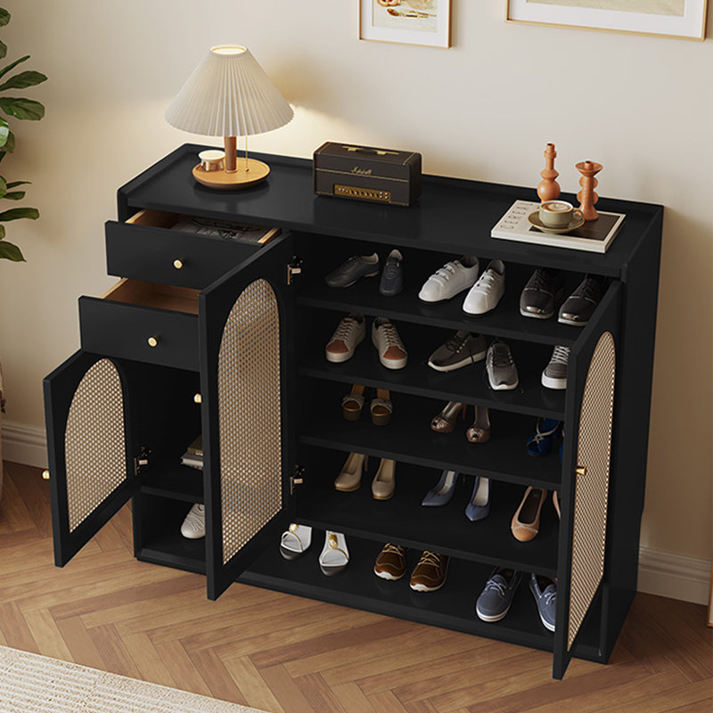 24 Pair Shoe Storage Cabinet, Black