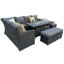 Rosen 9 Seater Corner Sofa  Set With Fire-pit Dining Table With Storage Box & Rain Cover-194108057