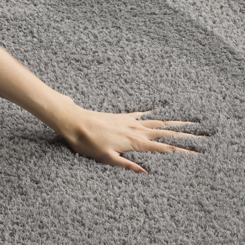 Tomberlin Velvet Shag Performance Solid Color Rug, Rectangle 8' x 10'