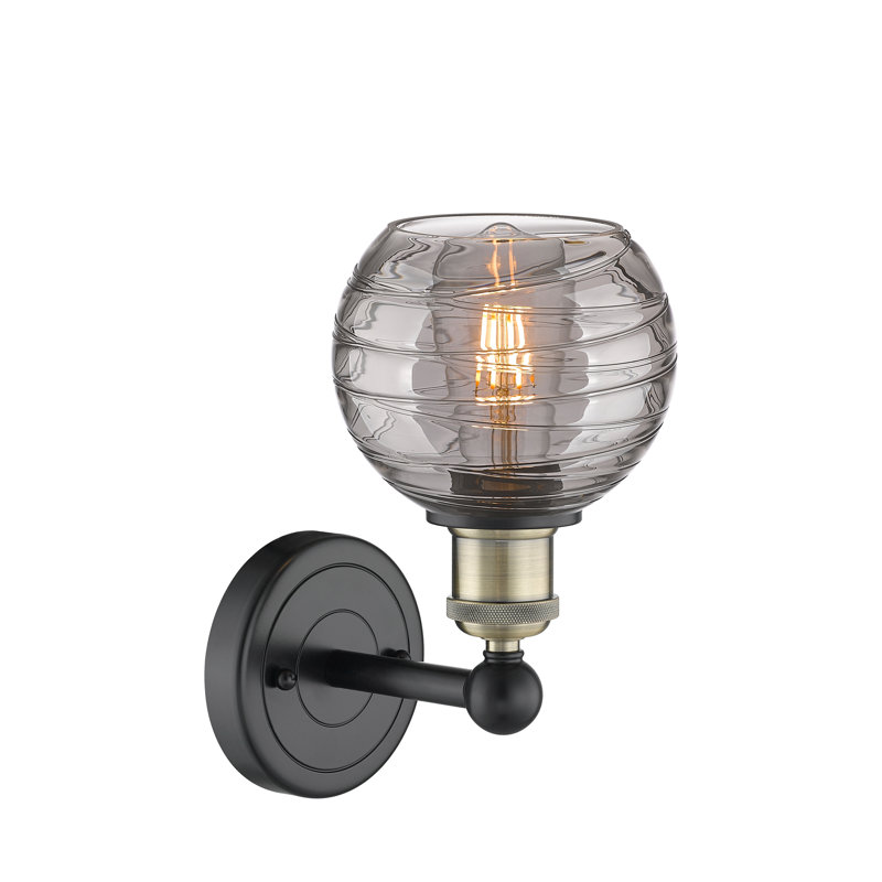 Plafonnier semi-encastré 1 lumière 6SM, Laiton antique noir