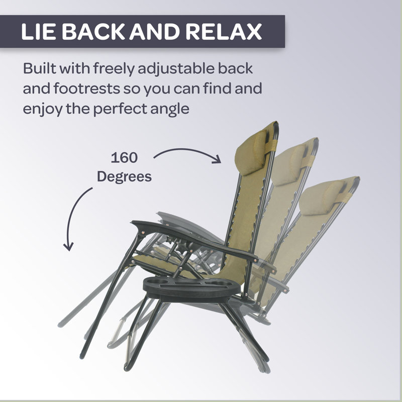 Cadisha 2-pieces Zero Gravity Chairs, Beige