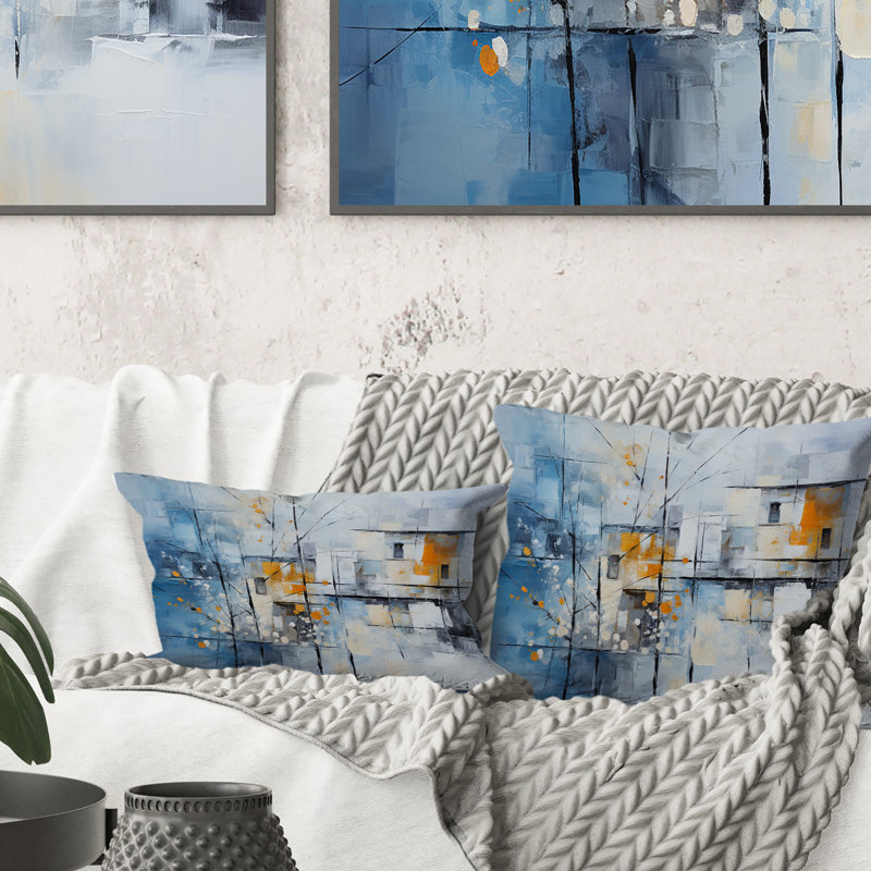 Abstract Snow Elegance Collage - Coussin décoratif imprimé neige