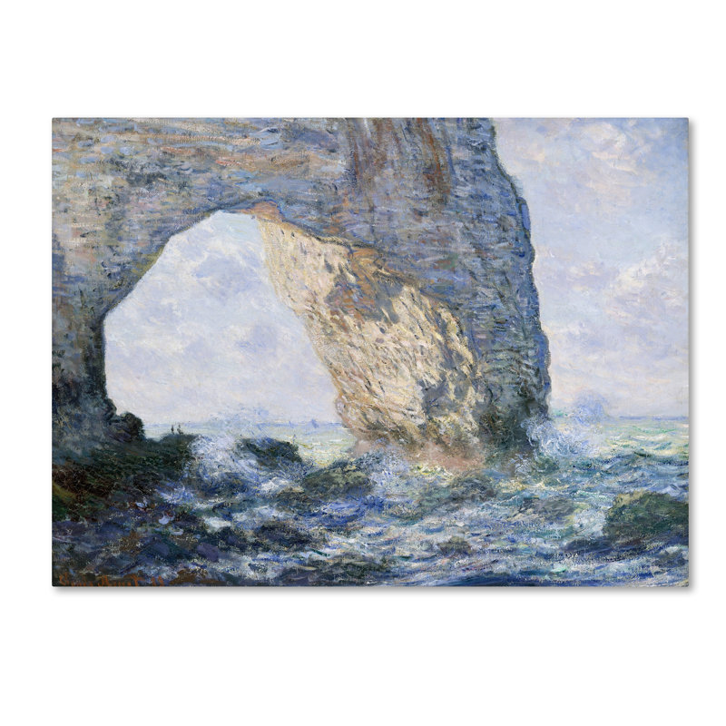 Art mural sur toile tendue - Monet «The Manneporte», décoration murale pour le salon, la chambre à coucher ou le bureau - 14 x 19